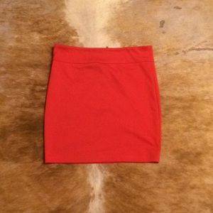 Red orange mini skirt